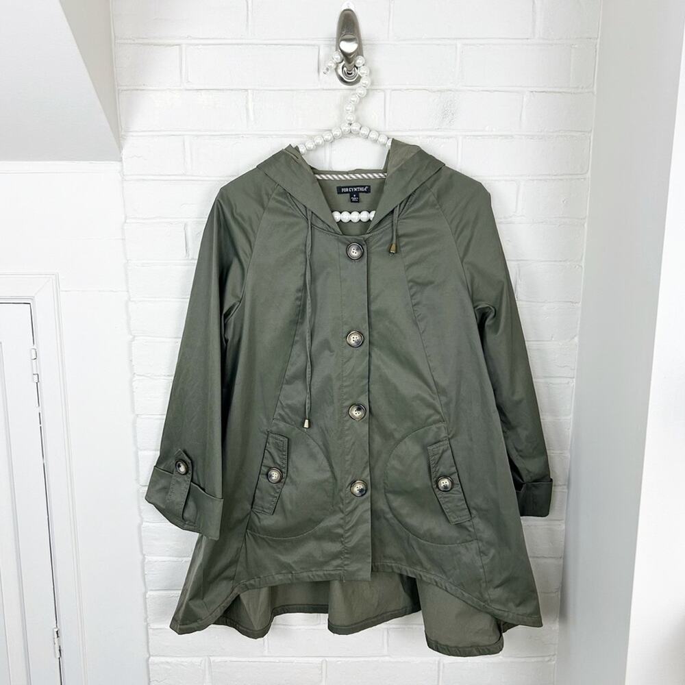For Cynthia Green Casual Button Front Jacket Size S